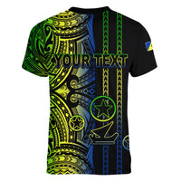 Custom Vanuatu Malampa Women V Neck T Shirt Polynesian Tribal LT6 - Polynesian Pride