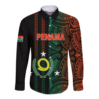Custom Vanuatu Penama Long Sleeve Button Shirt Polynesian Tribal LT6 Unisex Black - Polynesian Pride