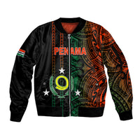 Custom Vanuatu Penama Sleeve Zip Bomber Jacket Polynesian Tribal LT6 Unisex Black - Polynesian Pride