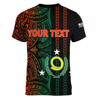 Custom Vanuatu Penama Women V Neck T Shirt Polynesian Tribal LT6 - Polynesian Pride