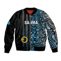 Custom Vanuatu Sanma Bomber Jacket Polynesian Tribal LT6 Unisex Black - Polynesian Pride