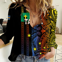 Custom Vanuatu Tafea Women Casual Shirt Polynesian Tribal LT6 Female Black - Polynesian Pride