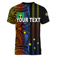Custom Vanuatu Tafea Women V Neck T Shirt Polynesian Tribal LT6 - Polynesian Pride