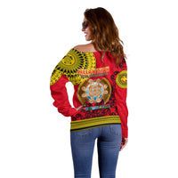 Papua New Guinea Off Shoulder Sweater Melanesian Festival 2023 LT6 - Polynesian Pride