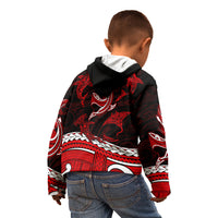 Polynesian Tribal Kid Hoodie with Sharks Tattoo Red LT6 - Polynesian Pride