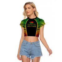 Custom Vanuatu Raglan Cropped T Shirt Pround To Be A Ni-Van LT6 Female Black - Polynesian Pride
