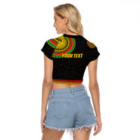 Custom Vanuatu Raglan Cropped T Shirt Polynesia Circle LT6 - Polynesian Pride