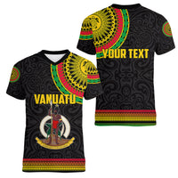 Custom Vanuatu Women V Neck T Shirt Polynesia Circle LT6 - Polynesian Pride