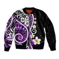 Plumeria Polynesian Bomber Jacket Trending Purple LT6 Unisex Purple - Polynesian Pride