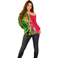 (Custom Personalised) Vanuatu Off Shoulder Sweater Polynesian Patterns LT6 - Polynesian Pride