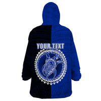 Custom Pukapuka Of Cook Islands Wearable Blanket Hoodie Mix Half Black LT6 - Polynesian Pride