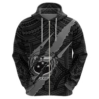 Polynesian Samoa Hoodie with Coat of Arms Claws Style Black LT6 - Polynesian Pride