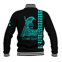 Custom Hawaii Baseball Jacket King Kamehameha Day - Green LT6 - Polynesian Pride