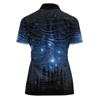 Matariki Te Tau Hou Māori Women Polo Shirt New Zealand Starry Sky LT7 - Polynesian Pride