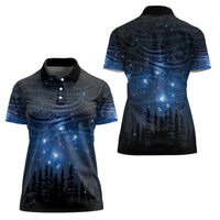 Matariki Te Tau Hou Māori Women Polo Shirt New Zealand Starry Sky LT7 - Polynesian Pride