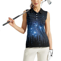 Matariki Te Tau Hou Māori Women Sleeveless Polo Shirt New Zealand Starry Sky LT7 - Polynesian Pride