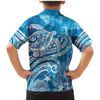 World Ocean Day Polynesian Pattern Family Matching Mermaid Dress and Hawaiian Shirt Crystal Waves LT7 - Polynesian Pride