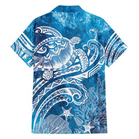 World Ocean Day Polynesian Pattern Family Matching Short Sleeve Bodycon Dress and Hawaiian Shirt Crystal Waves LT7 - Polynesian Pride