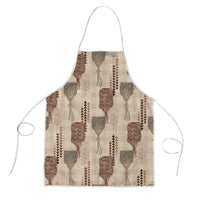 Aloha Hawaii Vintage Kahili Pa'a Lima Apron Palaka Print Cozy Beige