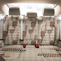 Aloha Hawaii Vintage Kahili Pa'a Lima Back Car Seat Cover Palaka Print Cozy Beige