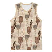 Aloha Hawaii Vintage Kahili Pa'a Lima Basketball Jersey Palaka Print Cozy Beige