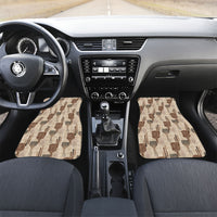 Aloha Hawaii Vintage Kahili Pa'a Lima Car Mats Palaka Print Cozy Beige