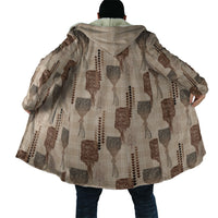 Aloha Hawaii Vintage Kahili Pa'a Lima Cloak Palaka Print Cozy Beige