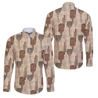 Aloha Hawaii Vintage Kahili Pa'a Lima Family Matching Tank Maxi Dress and Hawaiian Shirt Palaka Print Cozy Beige