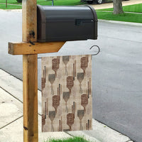 Aloha Hawaii Vintage Kahili Pa'a Lima Garden Flag Palaka Print Cozy Beige