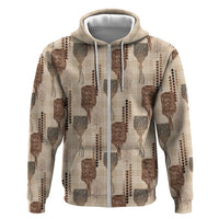 Aloha Hawaii Vintage Kahili Pa'a Lima Hoodie Palaka Print Cozy Beige