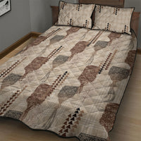Aloha Hawaii Vintage Kahili Pa'a Lima Quilt Bed Set Palaka Print Cozy Beige