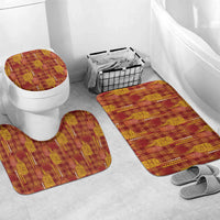 Aloha Hawaii Vintage Kahili Pa'a Lima Bathroom Set Palaka Print Hilo Royal Red-Yellow