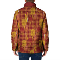 Aloha Hawaii Vintage Kahili Pa'a Lima Padded Jacket Palaka Print Hilo Royal Red-Yellow
