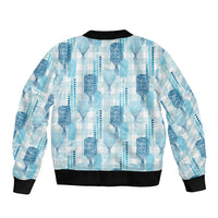Aloha Hawaii Vintage Kahili Pa'a Lima Bomber Jacket Palaka Print Oceanic Turquoise