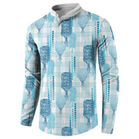 Aloha Hawaii Vintage Kahili Pa'a Lima Button Sweatshirt Palaka Print Oceanic Turquoise
