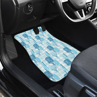 Aloha Hawaii Vintage Kahili Pa'a Lima Car Mats Palaka Print Oceanic Turquoise