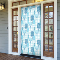 Aloha Hawaii Vintage Kahili Pa'a Lima Door Cover Palaka Print Oceanic Turquoise