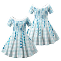 Aloha Hawaii Vintage Kahili Pa'a Lima Family Matching Summer Maxi Dress and Hawaiian Shirt Palaka Print Oceanic Turquoise