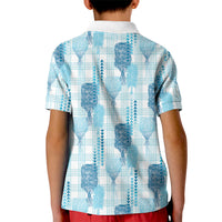 Aloha Hawaii Vintage Kahili Pa'a Lima Kid Polo Shirt Palaka Print Oceanic Turquoise