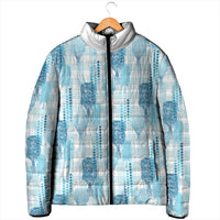 Aloha Hawaii Vintage Kahili Pa'a Lima Padded Jacket Palaka Print Oceanic Turquoise