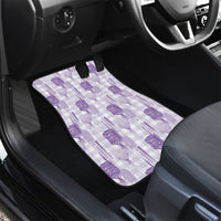 Aloha Hawaii Vintage Kahili Pa'a Lima Car Mats Palaka Print Pastel Lavender