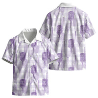 Aloha Hawaii Vintage Kahili Pa'a Lima Kid Hawaiian Shirt Palaka Print Pastel Lavender