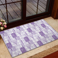 Aloha Hawaii Vintage Kahili Pa'a Lima Rubber Doormat Palaka Print Pastel Lavender