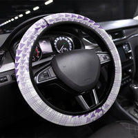 Aloha Hawaii Vintage Kahili Pa'a Lima Steering Wheel Cover Palaka Print Pastel Lavender