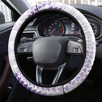 Aloha Hawaii Vintage Kahili Pa'a Lima Steering Wheel Cover Palaka Print Pastel Lavender