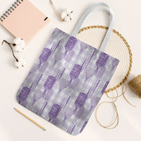 Aloha Hawaii Vintage Kahili Pa'a Lima Tote Bag Palaka Print Pastel Lavender