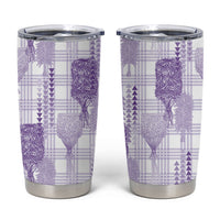 Aloha Hawaii Vintage Kahili Pa'a Lima Tumbler Cup Palaka Print Pastel Lavender