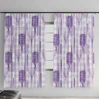 Aloha Hawaii Vintage Kahili Pa'a Lima Window Curtain Palaka Print Pastel Lavender