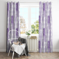 Aloha Hawaii Vintage Kahili Pa'a Lima Window Curtain Palaka Print Pastel Lavender