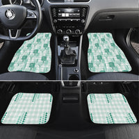 Aloha Hawaii Vintage Kahili Pa'a Lima Car Mats Palaka Print Mossy Teal